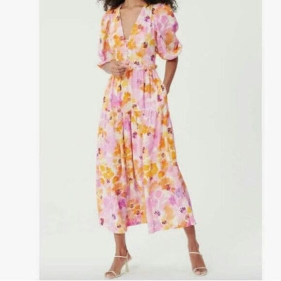 Nicholas size 12 Linen blend Maxi dress - Picture 1 of 14